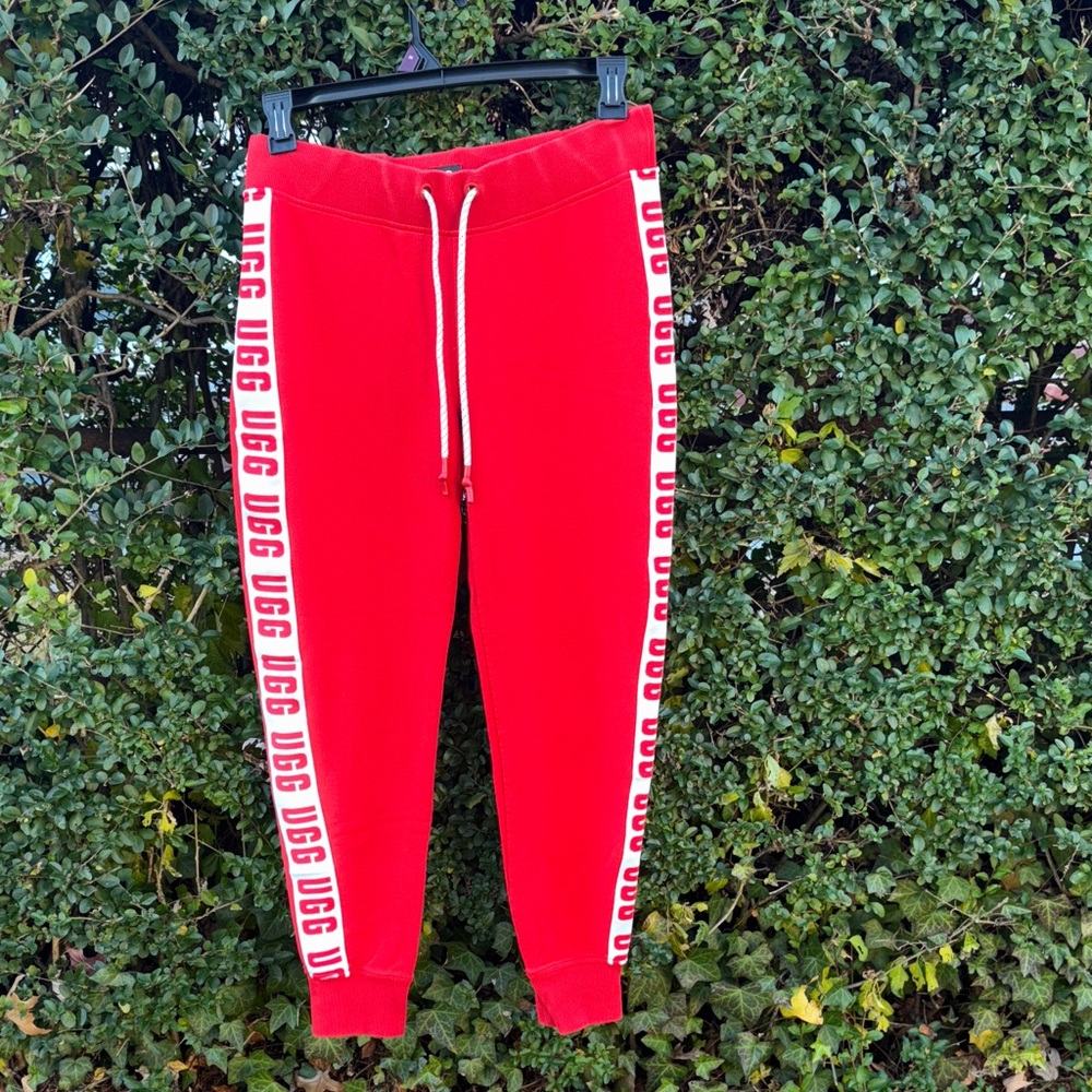 UGG Vibrant Red Jogger Pants with Side Logo